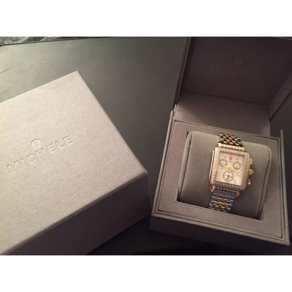 Michele Signature Two Tone Diamond Watch - Picture 3 of 6